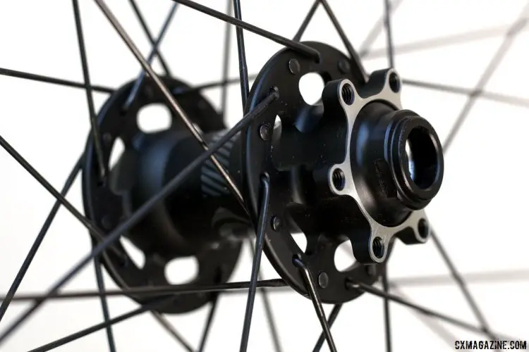 Irwin Kova XC 29er carbon tubeless disc wheels rely on the common 6-bolt rotor mount, while the flanges have a hint of old school Campy high flange hubs. © Cyclocross Magazine