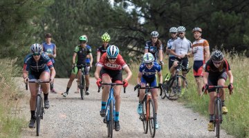 Friendly competition keeps the workouts fun and challenging. Montana Cross Camp, Women, 2017. © Tom Robertson