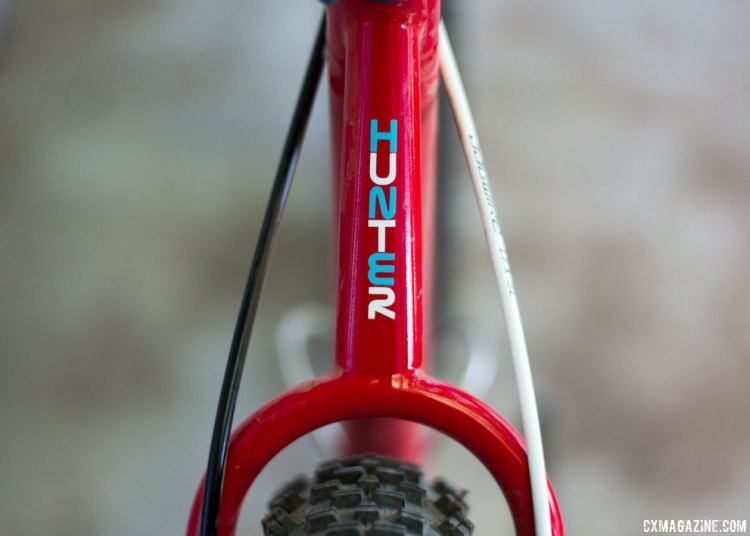 Rick Hunter's steel monster cross with his iconic wishbone seatstay. Paul Camp 2017. © Cyclocross Magazine