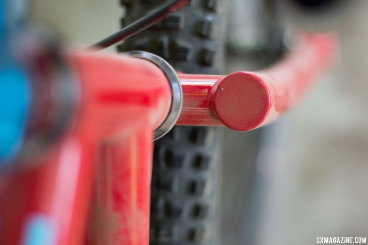 Rick Hunter's steel monster cross machine featured Hunter's own fork. Paul Camp 2017. © Cyclocross Magazine
