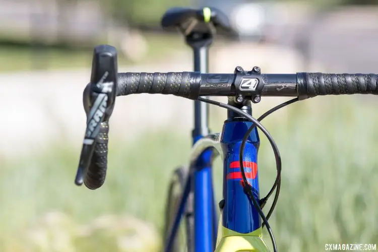 Ridley's 2018 carbon X-Trail all road bike is dressed with a 4ZA cockpit. Press Camp 2017. © Cyclocross Magazine