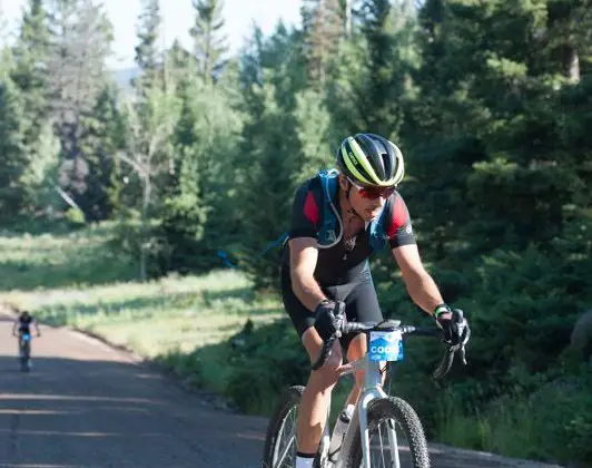 The 2017 Crusher was Thomas Cooke's seventh. His Crusher evolution led him to use 2.1 inch Schwalbe Racing Ralph tires to conquer the Col d'Crush descent. photo: Christopher See