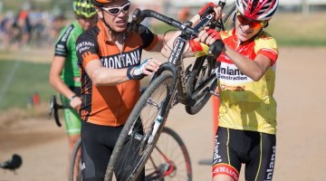 Geoff Proctor has campers ready for anything, including the rare-but-useful shoulder bike exchange. 2017 Montana Cross Camp © Cyclocross Magazine