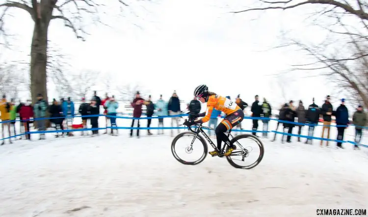 Amanda Miller on her way to second. Elite Women, 2017 Cyclocross National Championships. © A. Yee / Cyclocross Magazine