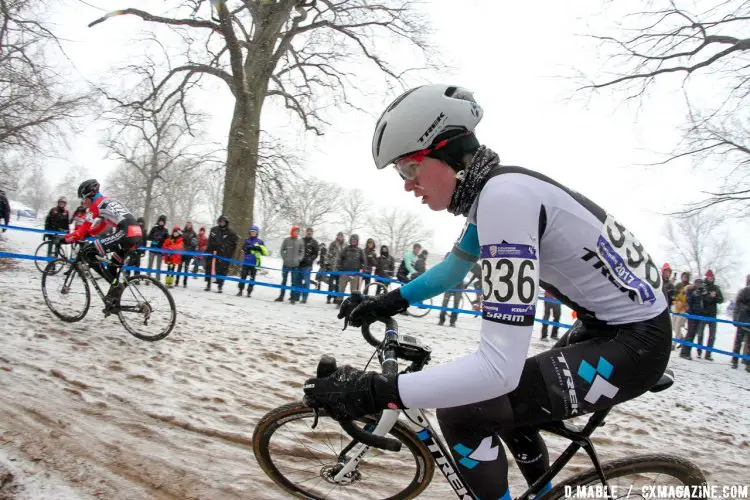 Dillon McNeil rode to fourth at the 2017 Cyclocross National Championships. © D. Mable / Cyclocross Magazine