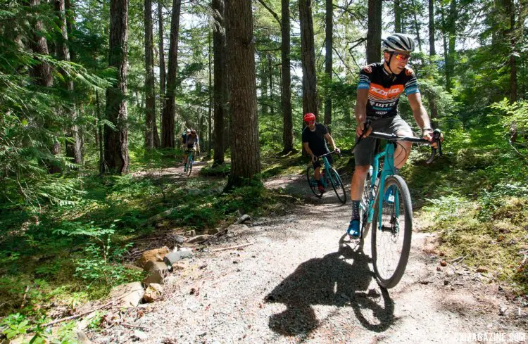 Kerry Werner tests out the 2018 Kona Major Jake cyclocross bike, and found it to be more responsive with more shouldering room than his old Super Jake. © Cyclocross Magazine