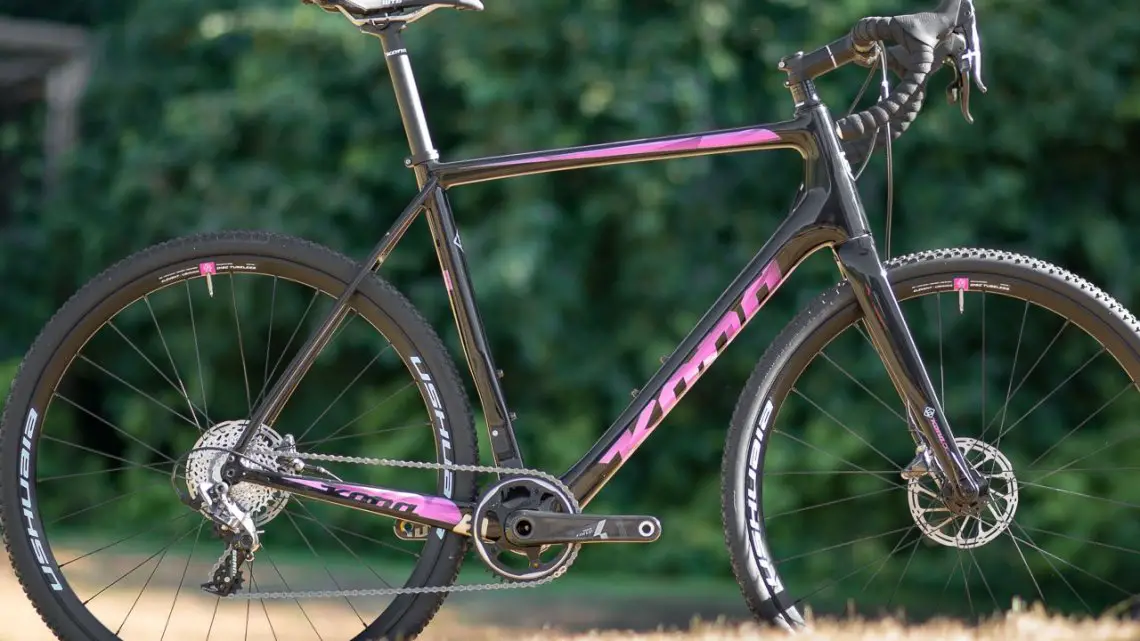 The 2018 Kona Super Jake cyclocross bike features SRAM Force 1 components and the same color scheme as will be raced by Kerry Werner and Helen Wyman. © Cyclocross Magazine