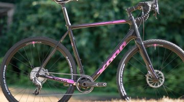 The 2018 Kona Super Jake cyclocross bike features SRAM Force 1 components and the same color scheme as will be raced by Kerry Werner and Helen Wyman. © Cyclocross Magazine