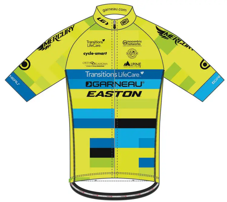 The 2017-2018 Garneau-Easton p/b Transitions LifeCare Devo team jersey.