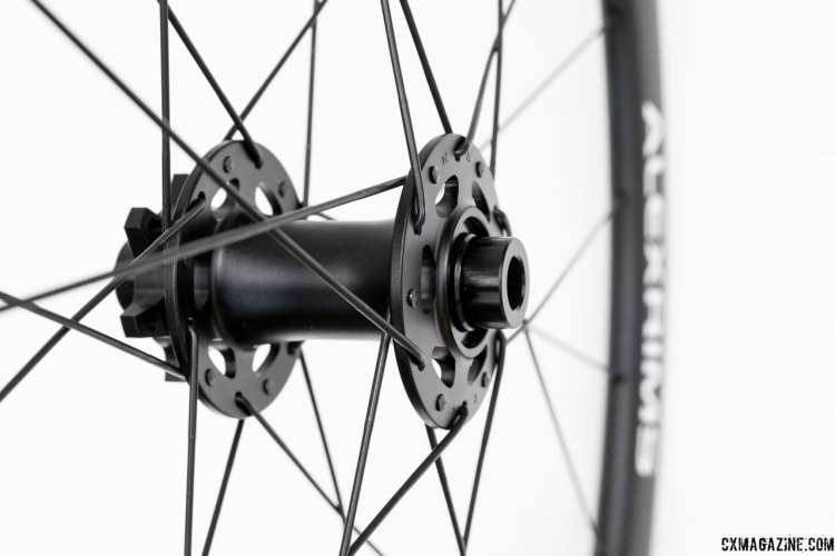 24 X 2 double butted black stainless steel spokes and the option for 15mm or 12mm thru-axle, or QR