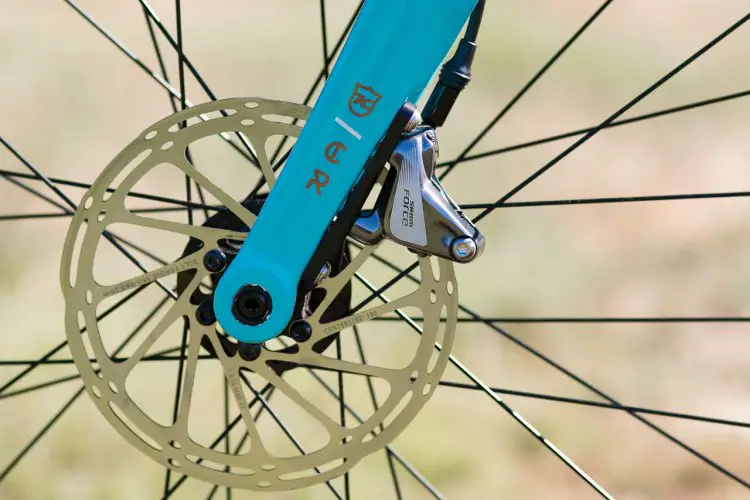 2018 Kona Rove LTD Reynolds 853 steel 650b bike slows down with SRAM Force 1 hydraulic disc brakes. © Cyclocross Magazine