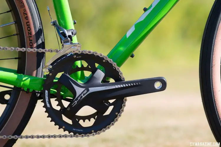 The FSA Omega Adventure 48/32 crankset helps tackle any terrain. 2018 alloy Kona Rove NRB. © Cyclocross Magazine