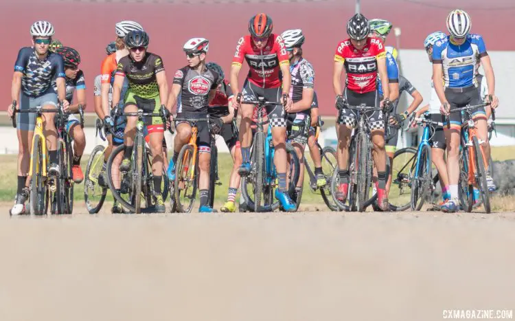 Every man for himself: Friends and teammates alike have to do battle for imaginary holeshots. 2017 Montana Cross Camp © Cyclocross Magazine