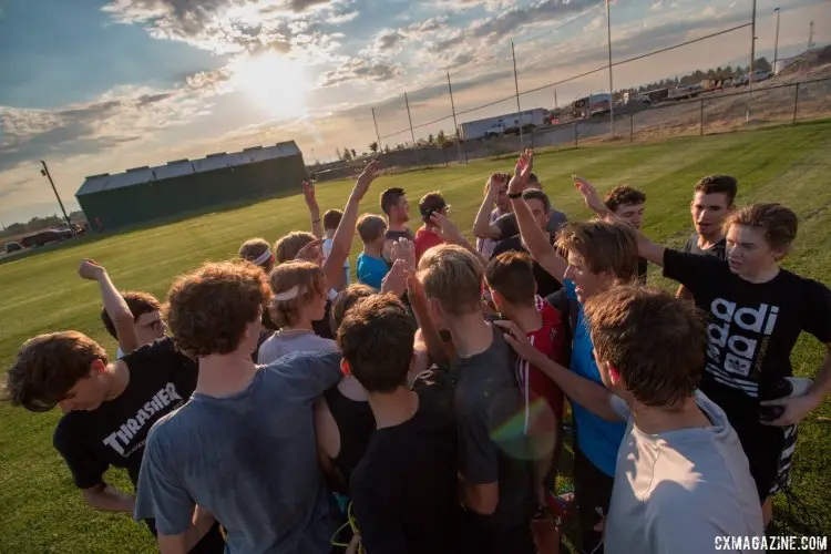 With the sun barely up, the camp attendees have already done more during their morning workout than most of us do in a day. 2017 Montana Cross Camp © Cyclocross Magazine