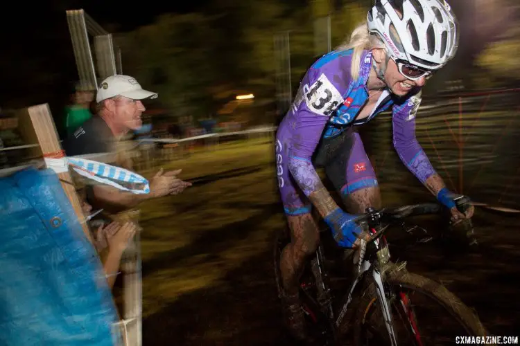 Christel Ferrier put in a big effort but did not finish due to mechanical problems. 2016 Jingle Cross cyclocross festival. © A. Yee / Cyclocross Magazine