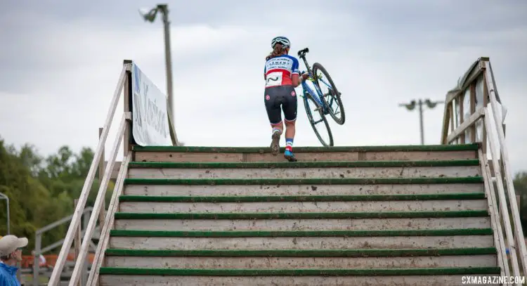 Caroline Mani climbed up the rankings after an impressive weekend of racing. 2016 Jingle Cross cyclocross festival. © A. Yee / Cyclocross Magazine