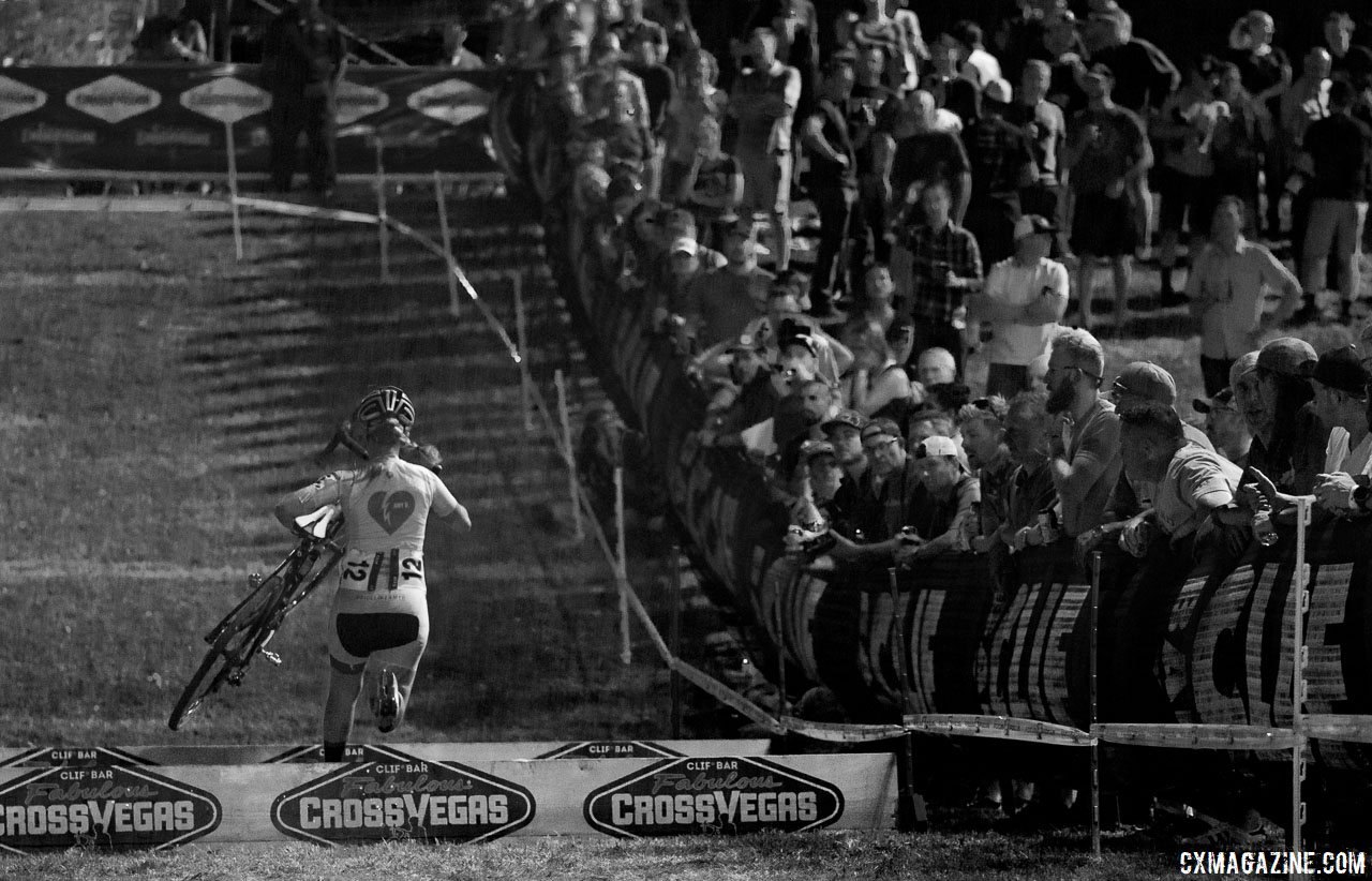 Santos raced for the Amy D. team at CrossVegas this past season. 2017 CrossVegas, Elite Women. © A. Yee / Cyclocross Magazine