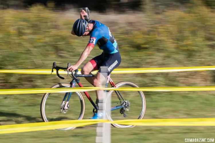 Garry Millburn attempts to cool down out on the course. 2017 Trek CX Cup, Friday UCI C2. © J. Curtes / Cyclocross Magazine