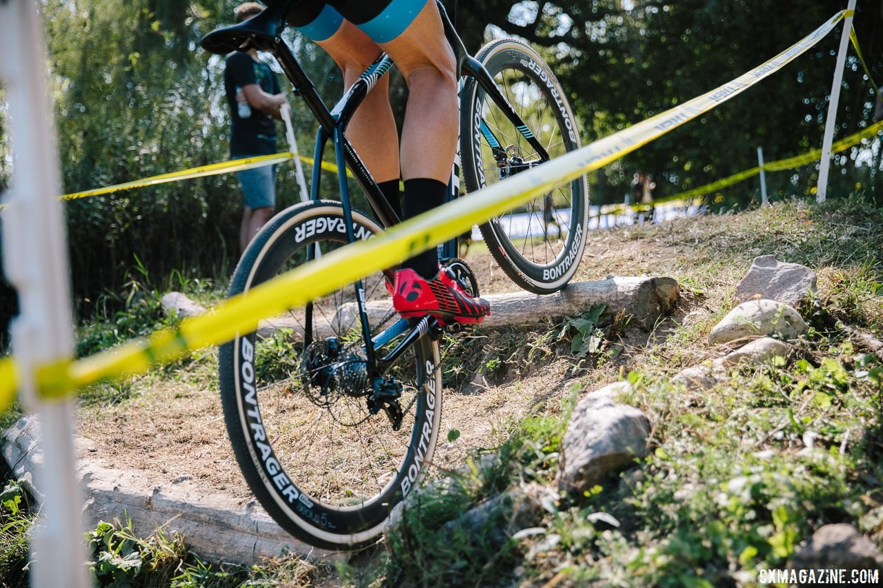 The double logs are out and MOAR logs are in on the Trek course. 2017 Trek CXC Cup, Friday UCI C2. © J. Curtes / Cyclocross Magazine