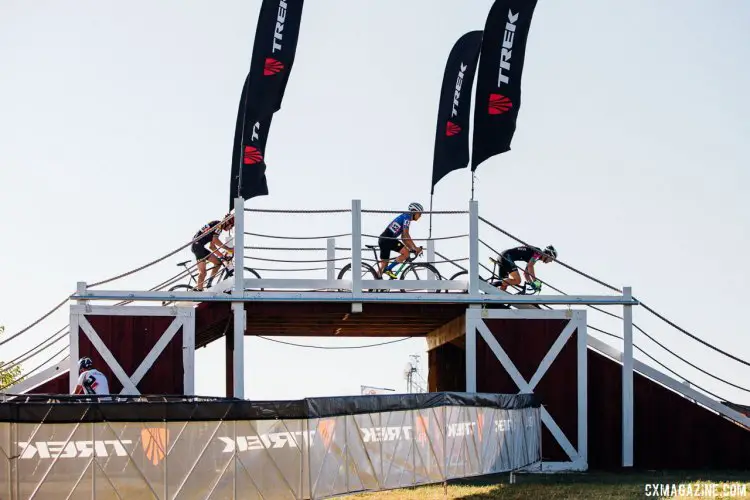 The flyover added a bit more vertical to the relatively flat course. 2017 Trek CX Cup, Friday UCI C2. © J. Curtes / Cyclocross Magazine