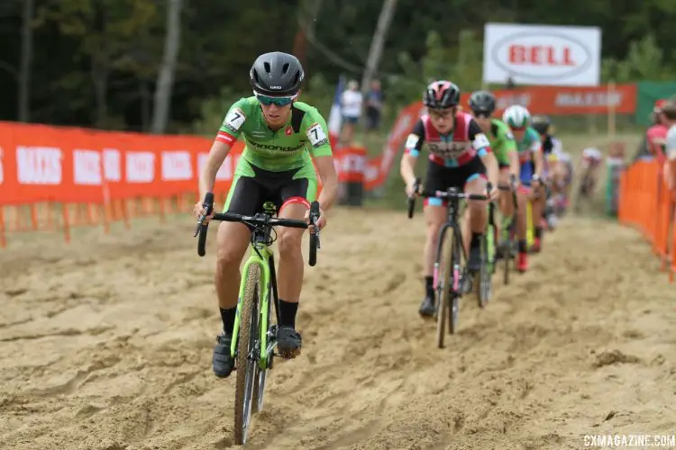 Kaitlin Keough charges through the sand early in the race. Photo by David Mable/Cyclcross Magazine.