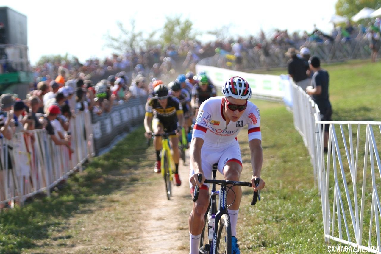 Mathieu van der Poel dominated the U.S. World Cups last year. And pretty much the entire season. 2017 World Cup Waterloo Men. © D. Mable / Cyclocross Magazine