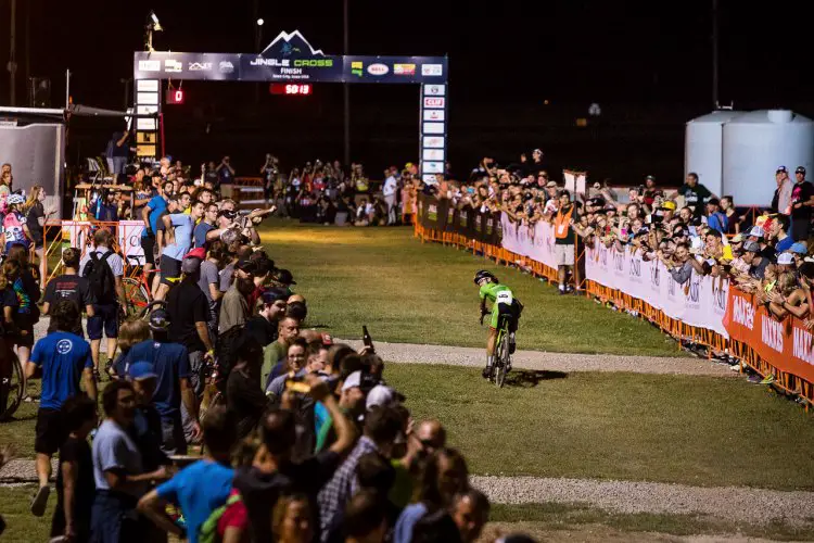 Kaitlin Keough was planning on a sprint against Katie Compton but instead had time to celebrate. photo: Jake Orness