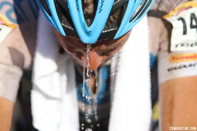 Dieter Vanthourenhout cools off after his race. 2017 World Cup Waterloo Elite Men. © D. Mable / Cyclocross Magazine