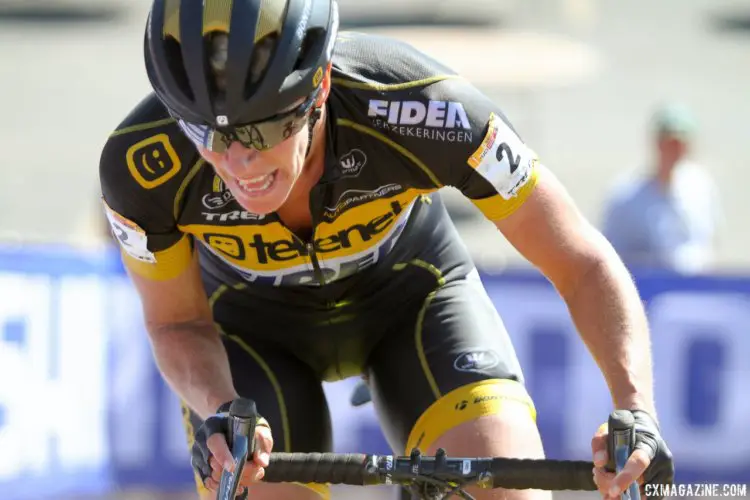 Ellen Van Loy (Telenet Fidea Lions) did work early in Sunday's race and finished in the top ten. 2017 World Cup Waterloo Elite Women. © D. Mable / Cyclocross Magazine