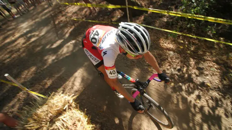 Mountain bike star Annika Langvad (Specialized Racing) was back to try her hand at cyclocross in Waterloo. 2017 World Cup Waterloo Elite Women. © D. Mable / Cyclocross Magazine