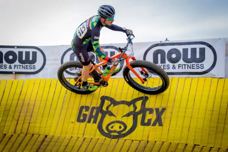 Brian Rogers rips around the GACX banked berm. 2017 Green Acres CX. © Todd Fawcett Photography