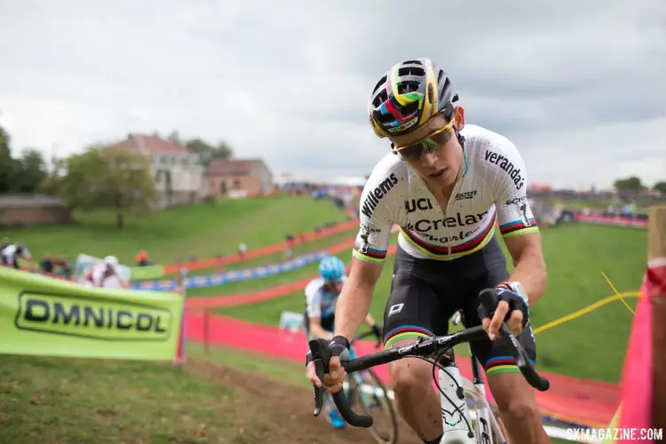 Wout van Aert attacked midway through the race. 2017 Cyclocross DVV Verzekeringen Trofee #1 - GP Mario De Clercq © B. Hamvas / Cyclocross Magazine