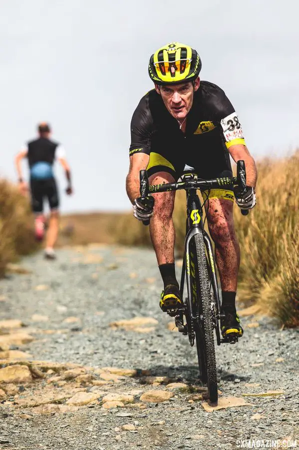 Nick Craig, a former 3 Peaks winner, descends Whernside. 2017 Three