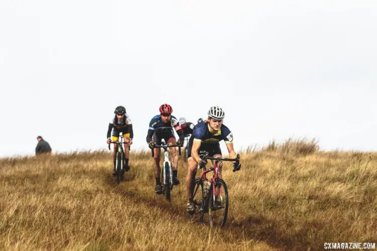 Parts of the 3 Peaks race take place on private land, so riders may have to create their own paths. Whernside decent. 2017 Three Peaks Cyclocross. © D. Monaghan / Cyclocross Magazine