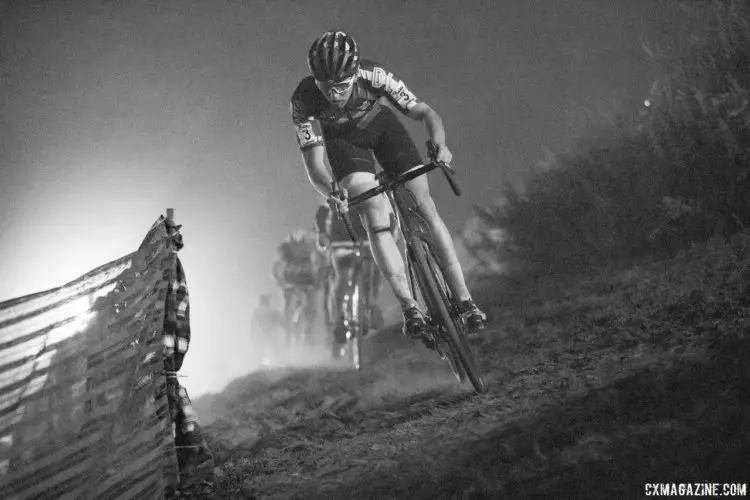 Tobin Ortenblad (Santa Cruz / Donkey Label Racing) dials in a descent. 2017 KMC Cross Fest Day 1 (Friday) © J. Curtes / Cyclocross Magazine