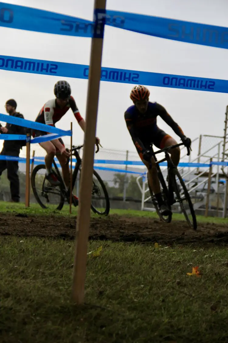 Men's Elites we saw an attempt by Sean Babcock (Team S&M) to punish young 17 yr old Henry Jones for a whole lap. © M. Estes / Cyclocross Magazine