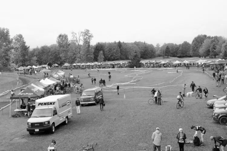 Team Tents. KidsX. OBRA official's parking only. The scene. © M. Estes / Cyclocross Magazine