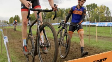 Young phenom Henry Jones (Bend Endurance Academy) proved he's no fluke at Heron Lakes by staying on his bike over every barrier on course. Driving the crowds crazy with excitement. © M. Estes / Cyclocross Magazine