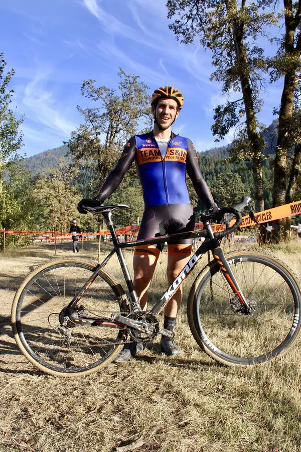 Team S&M's Sean Babcock with his winning Kona. CX Crusade Cascade Locks