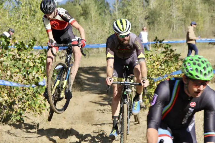 A jump feature was very entertaining for the crowd and random talent would get the applause. CX Crusade Cascade Locks. Photo M. Estes