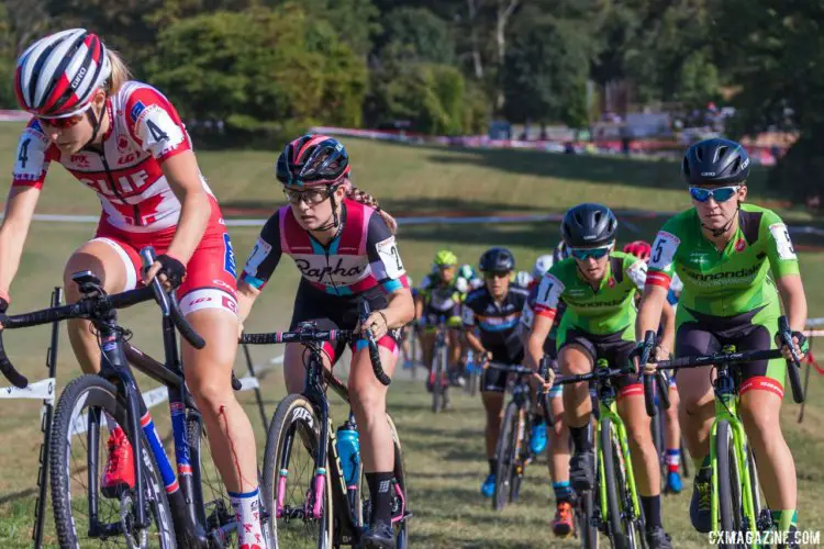 Maghalie Rochette led the way early on. 2017 Charm City Cross Day 1 © M. Colton / Cyclocross Magazine