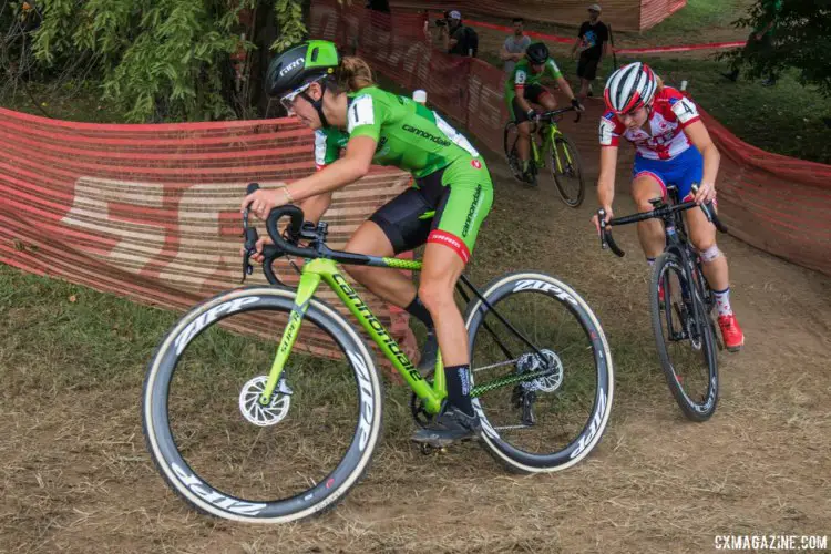 Kaitie Keough outlasted Maghalie Rochette in a tough battle. 2017 Charm City Cross Day 2. © M. Colton / Cyclocross Magazine