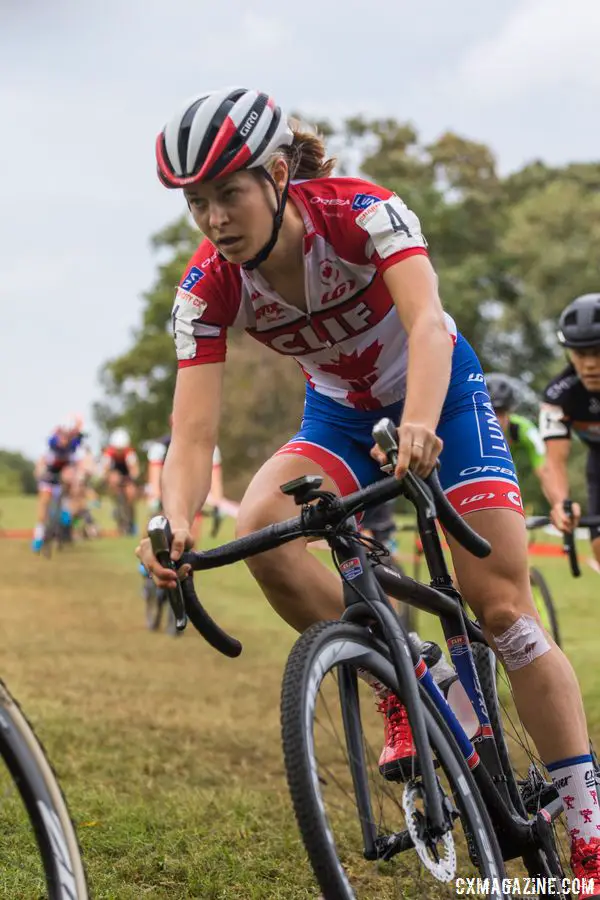 Maghalie Rochette had a strong ride for second on Sunday. 2017 Charm City Cross Day 2. © M. Colton / Cyclocross Magazine