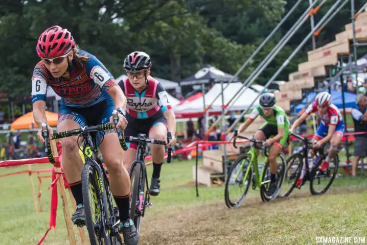 Rebecca Fahringer led the way early on. 2017 Charm City Cross Day 2. © M. Colton / Cyclocross Magazine