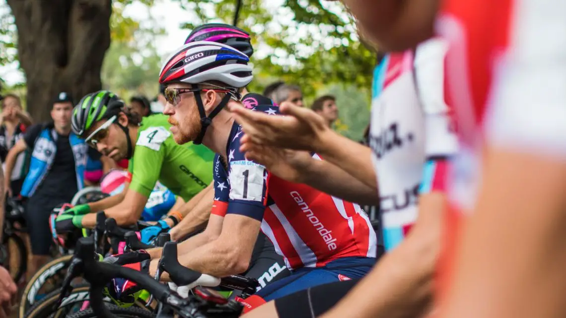 Stephen Hyde (Cannondale p/b Cyclocrossworld.com) focusing on the race ahead. 2017 Charm City Cross © M. Colton / Cyclocross Magazine