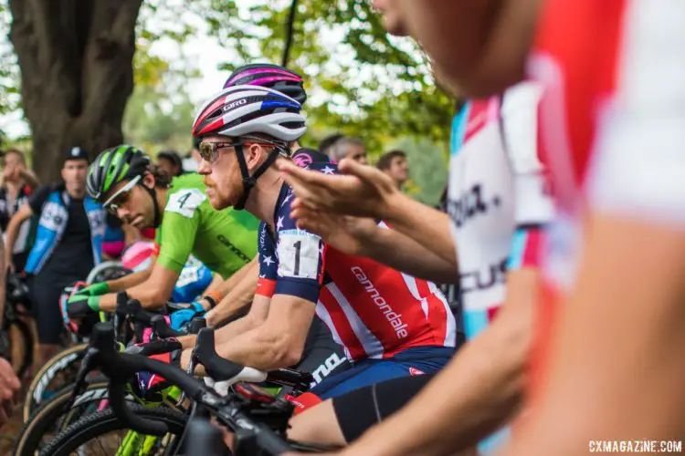 Stephen Hyde (Cannondale p/b Cyclocrossworld.com) focusing on the race ahead. 2017 Charm City Cross © M. Colton / Cyclocross Magazine