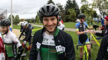 Isaac Neff is all smiley before his race. 2017 Fitcherona Cross Omnium - McGaw Park. © Z. Schuster / Cyclocross Magazine