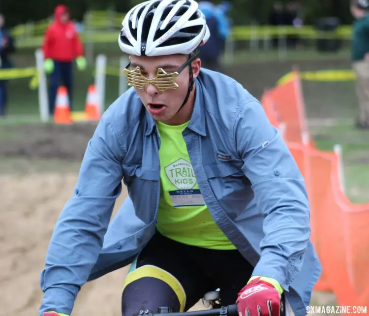 Andrew Einspanier was seeing stars. 2017 Fitcherona Cross Omnium - McGaw Park. © Z. Schuster / Cyclocross Magazine