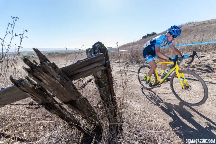 Ben Gomez-Villafane at the bottom of the long climb. 2017 Rock Lobster Cup, Wilder Ranch. © J. Vander Stucken / Cyclocross Magazine