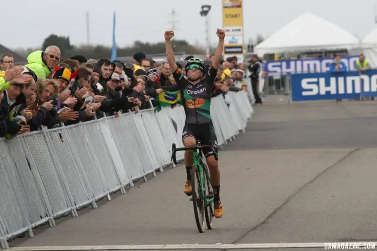 Maud Kaptheijns won her first World Cup at Koksijde on Sunday. 2017 World Cup Koksijde. © B. Hazen / Cyclocross 